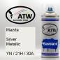 Preview: Mazda, Silver Metallic, YN / 21H / 30A: 400ml Sprühdose, von ATW Autoteile West.